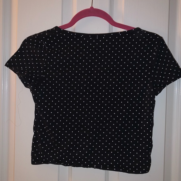 Polka dot v-neck crop top - Picture 2 of 2
